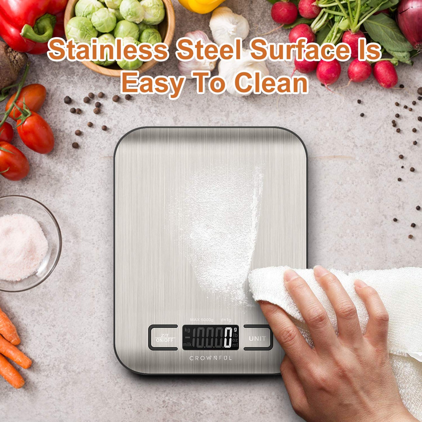 CROWNFUL Digital Kitchen Scale with Tare Function
