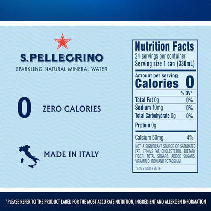 24 Pack San Pellegrino Sparkling Mineral Water