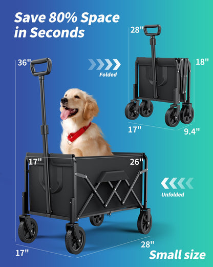 Ksend Foldable Utility Wagon for Groceries & Camping