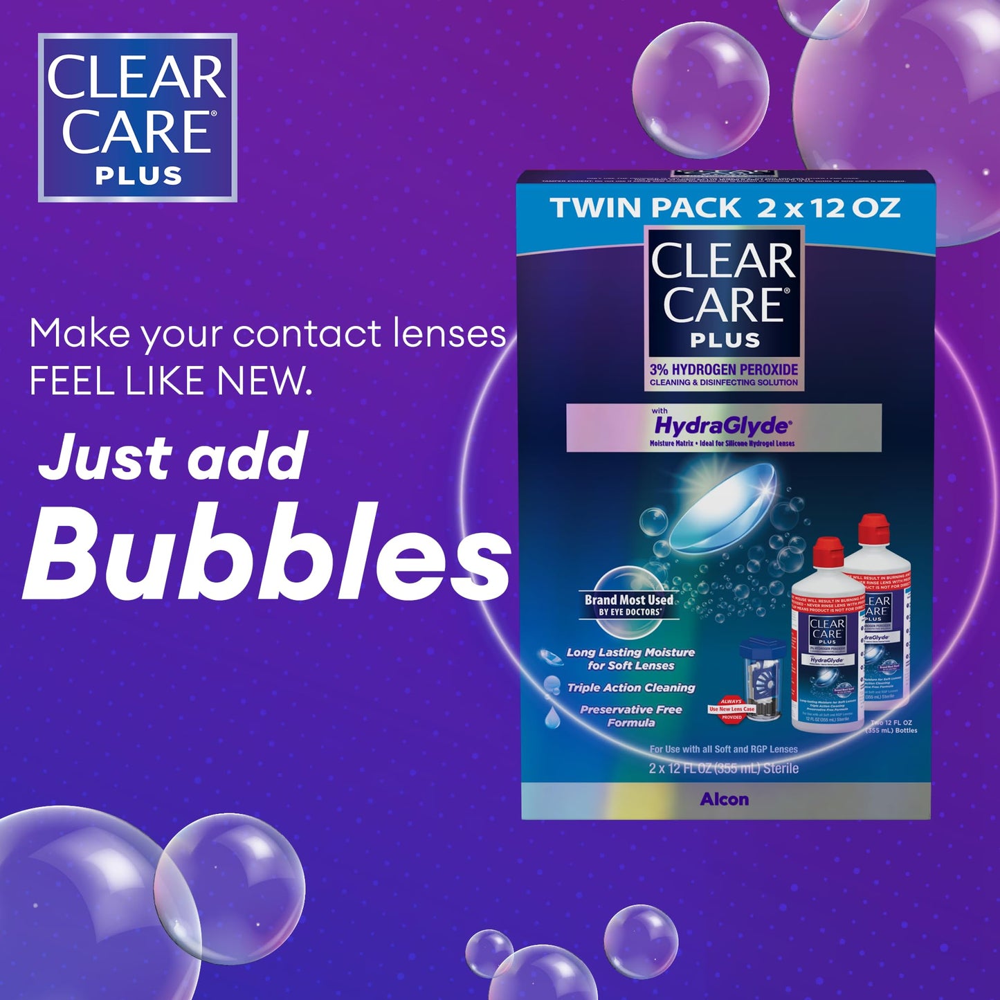 Clear Care Plus Lens Cleaning Solution Twin Pack