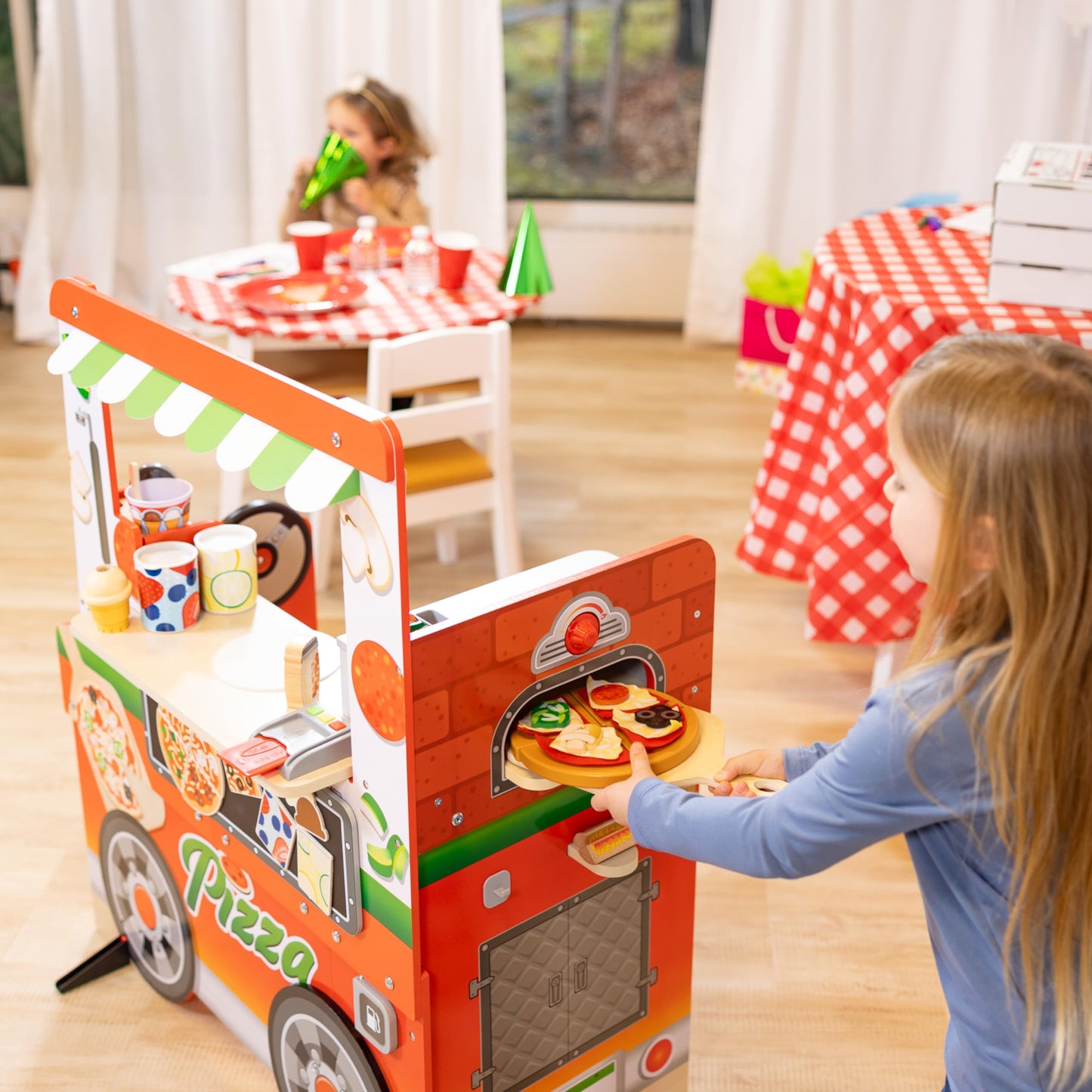Melissa & Doug Wooden Pizza Food Truck Playset
