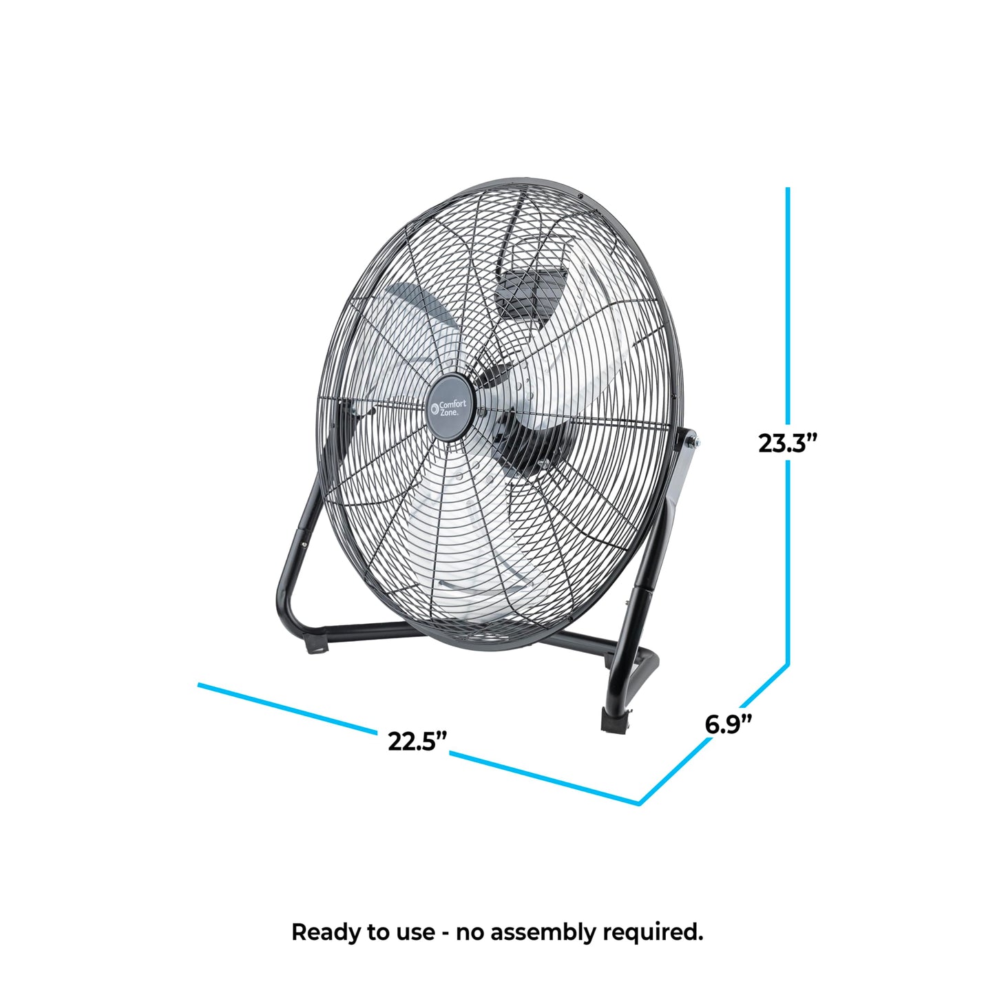 Comfort Zone 20" High-Velocity Industrial Floor Fan