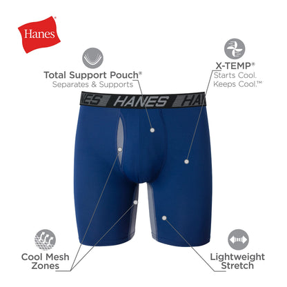 Hanes Men's Moisture-Wicking Boxer Briefs Multi-Pack