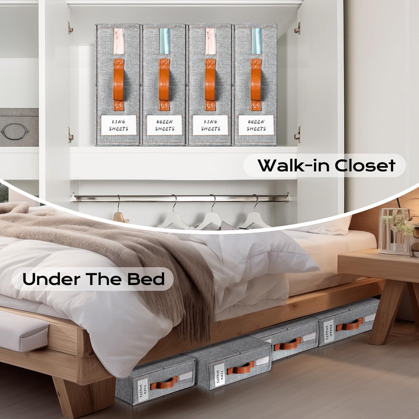 4 Pack Bed Sheet Organizer with Labels