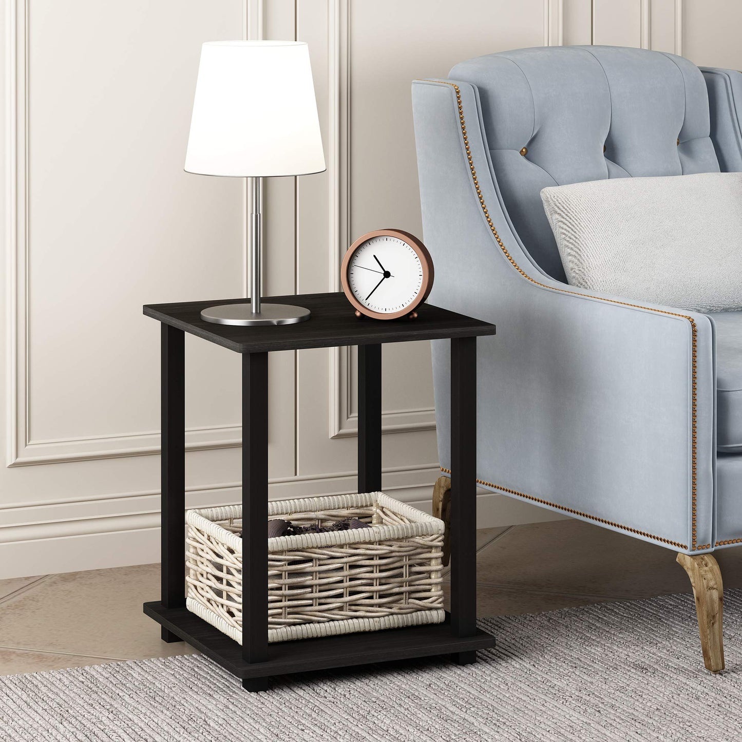 Furinno Set of 2 Dark Walnut End Tables