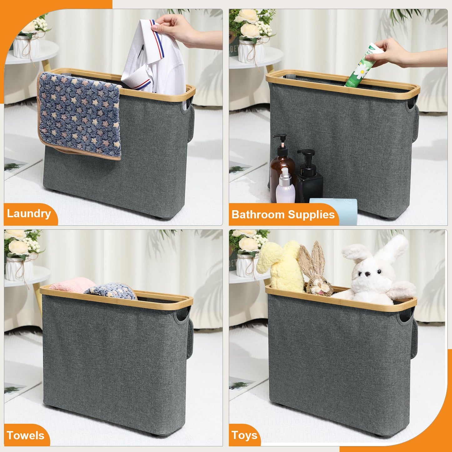 30L Toilet Paper Storage Basket with Lid