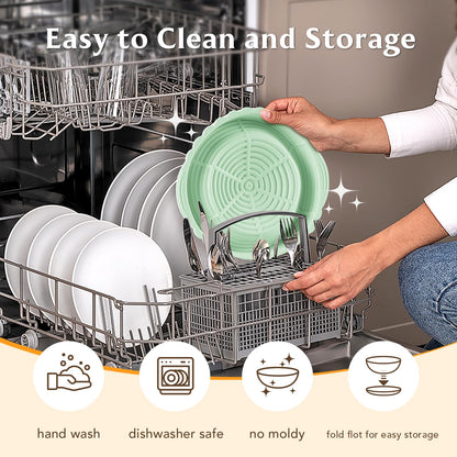 Silicone Bread Basket, 9 Inch Round proofing baskets for sourdough bread baking, Foldable Silicone Proofing Basket for Easy to Clean and Store