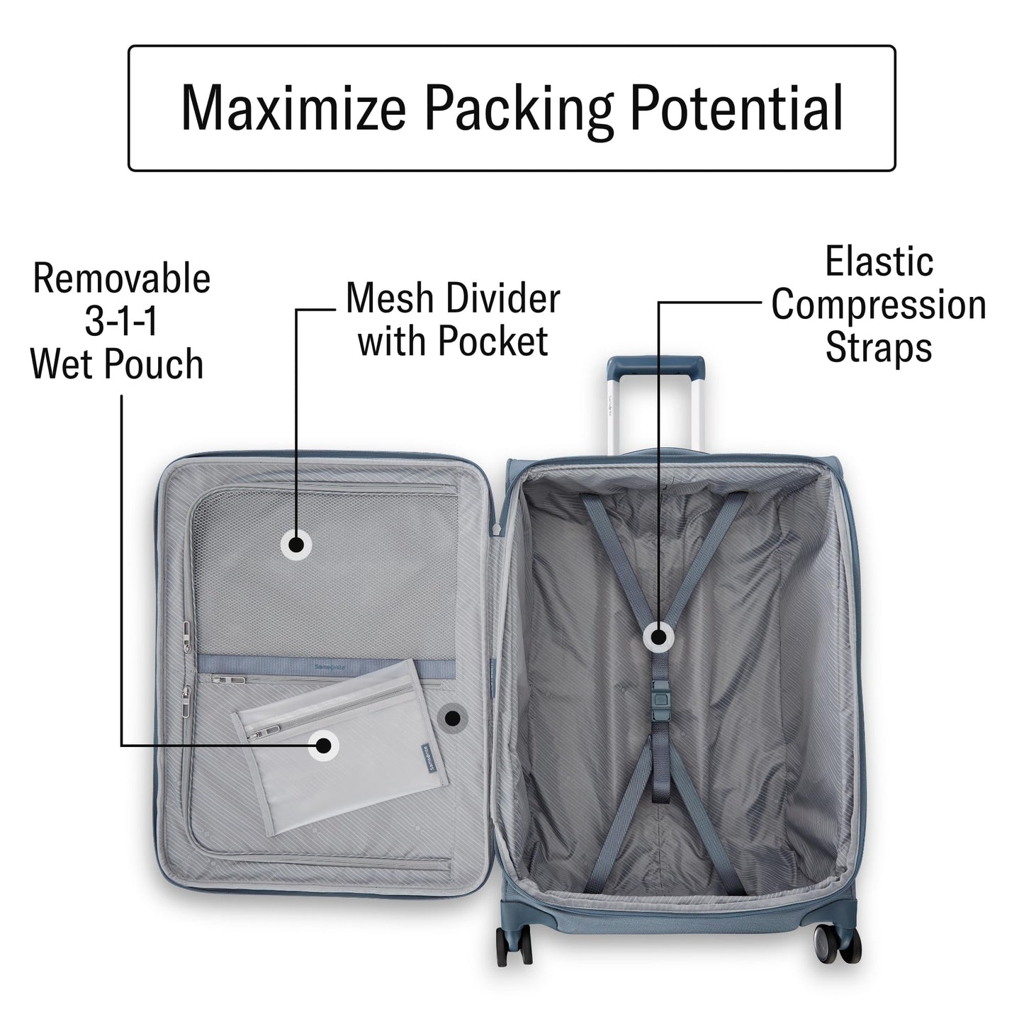 25" Samsonite Lightweight Softside Spinner Luggage