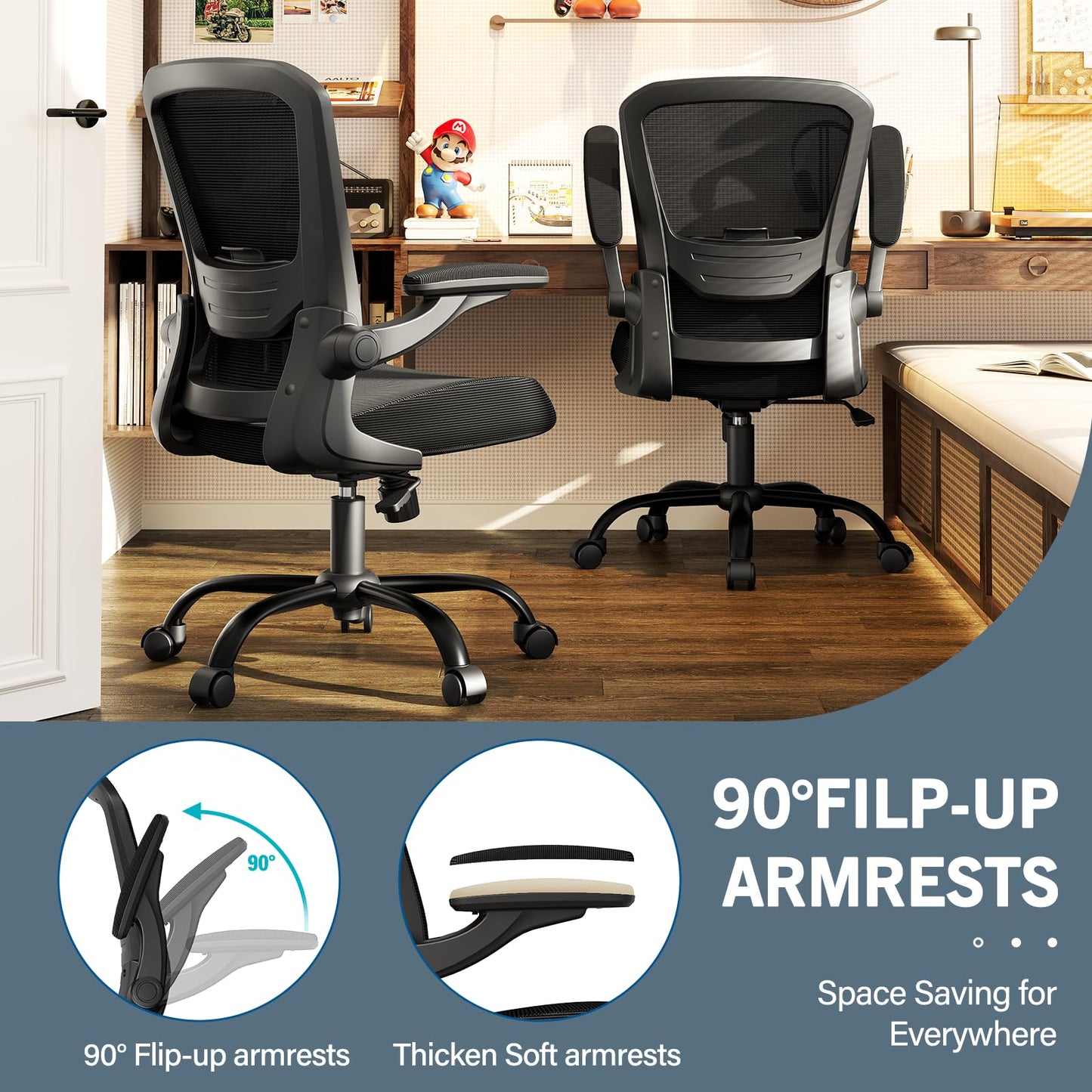 Monomi Ergonomic Desk Chair with Lumbar Support