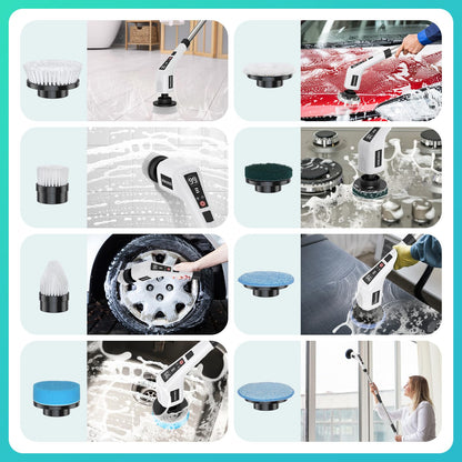 Electric Spin Scrubber with 8 Replaceable Brush Heads