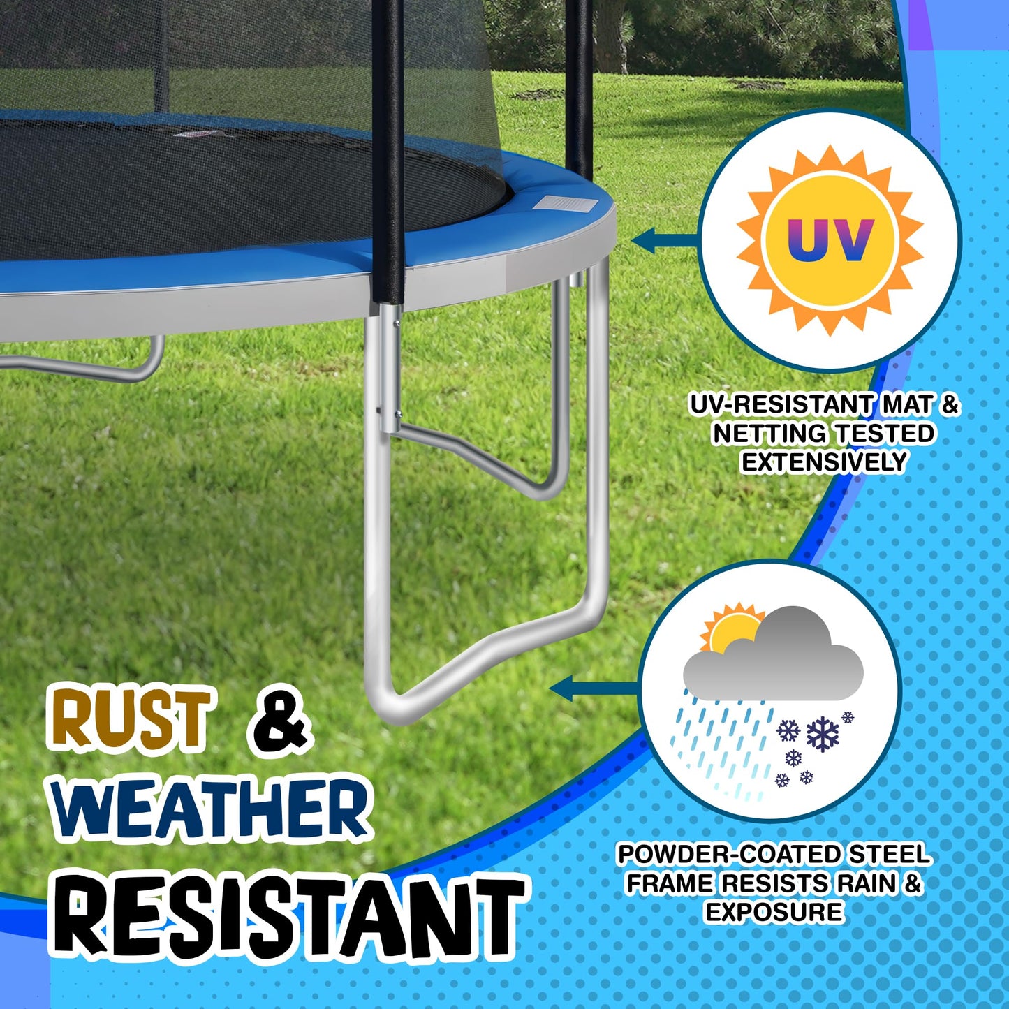 TruJump 14 Ft Round Trampoline with Safety Enclosure