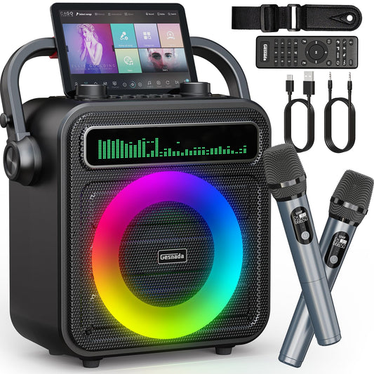 Karaoke Machine with 2 Wireless Microphones