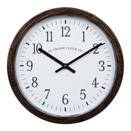 La Crosse Clock 404-3825HC 9.80-Inch Quartz Analog Wall Clock with Hidden Compartment