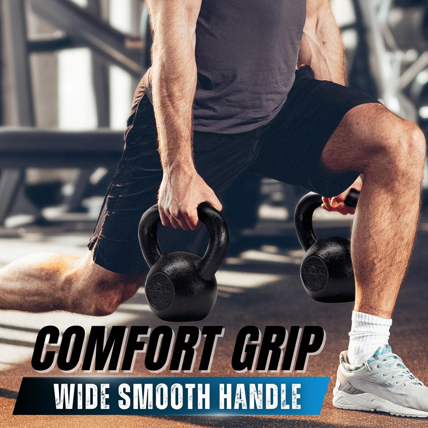 Yes4All 15 lbs Solid Cast Iron Kettlebell