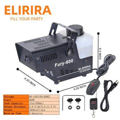 ELIRIRA 600W Fog Machine with LED Light