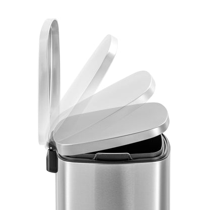 QUALIAZERO 50L Stainless Steel Step Trash Can