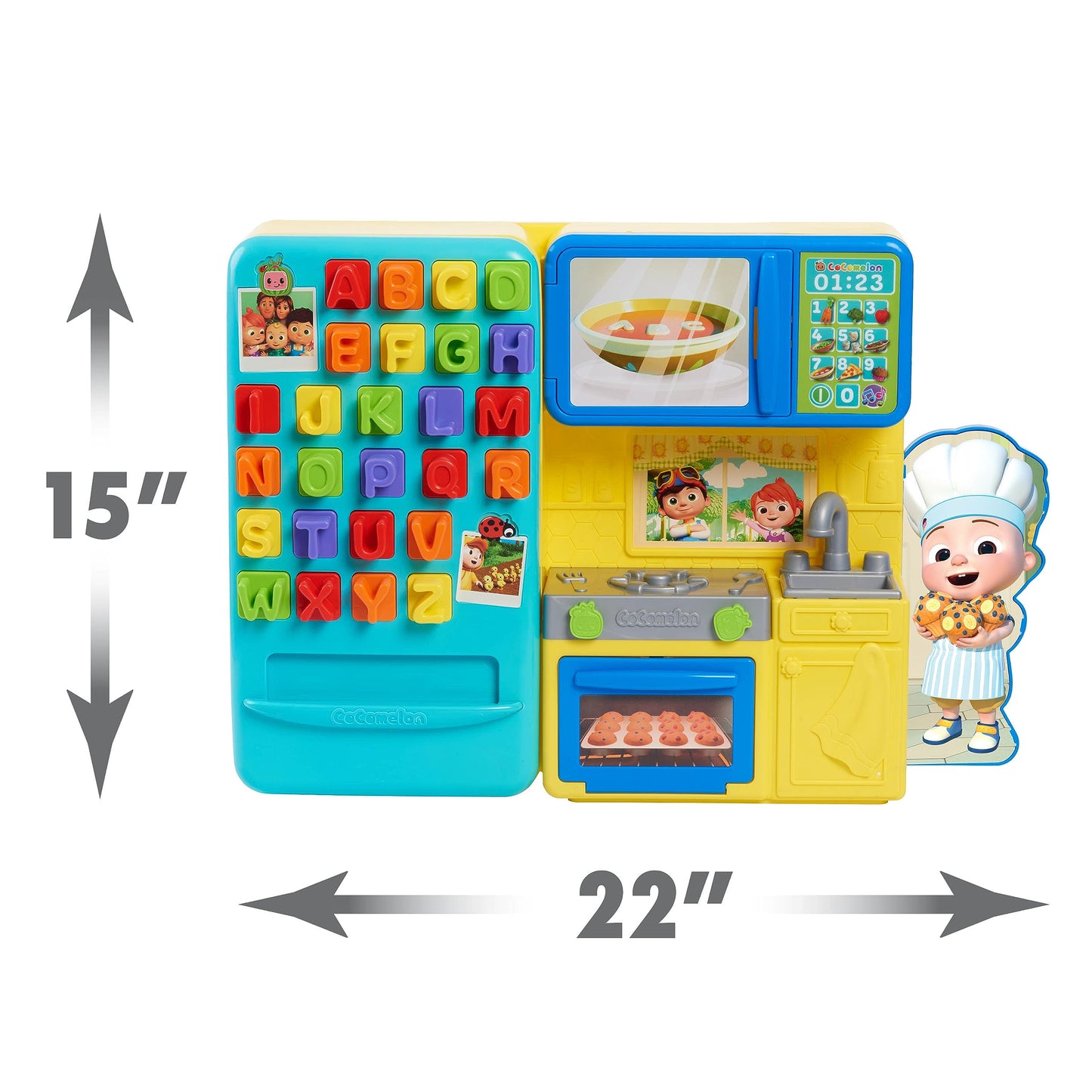 COCOMELON Just Play Learning Kitchen, 34-Pieces, Interactive Playset, Learning & Education, Kids Toys for Ages 18 Month