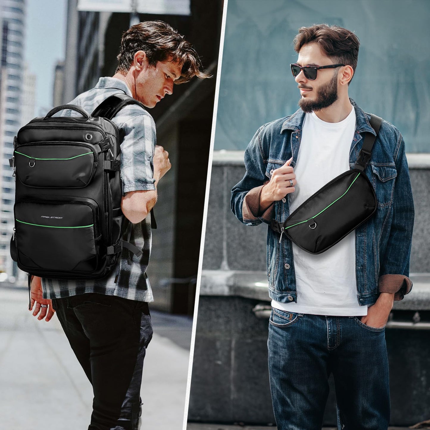 35L Waterproof Travel Backpack with Shoe Compartment