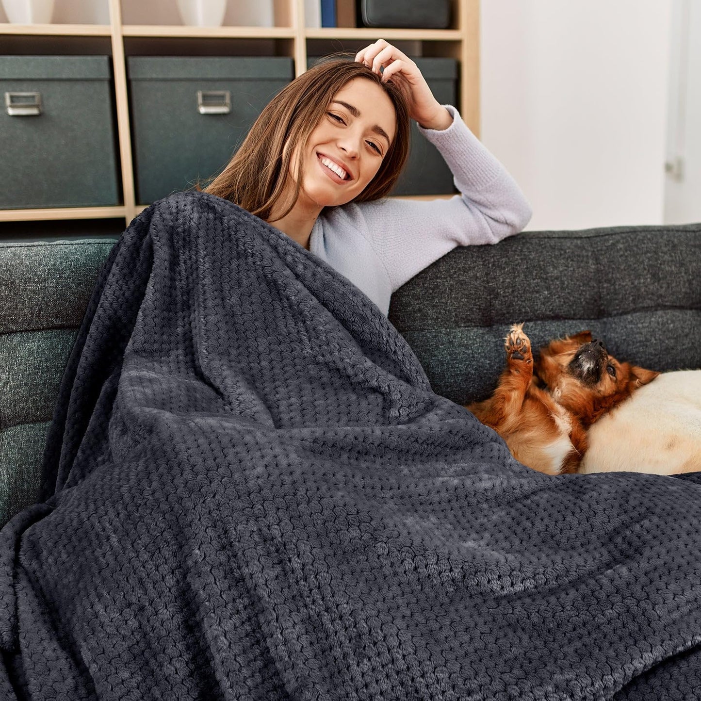 Travel Pillow and Blanket Set for Airplane