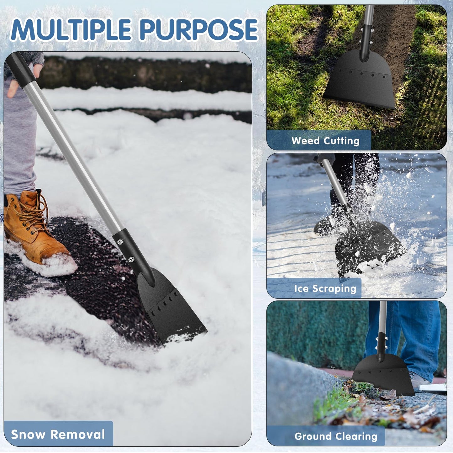 REAPALOT Stainless Steel Snow Shovel for Driveway