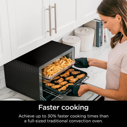 Ninja DT202BK Foodi 8-in-1 XL Pro Air Fry Oven, Large Countertop Convection Oven, Digital Toaster Oven, 1800 Watts, Black, 12 in.