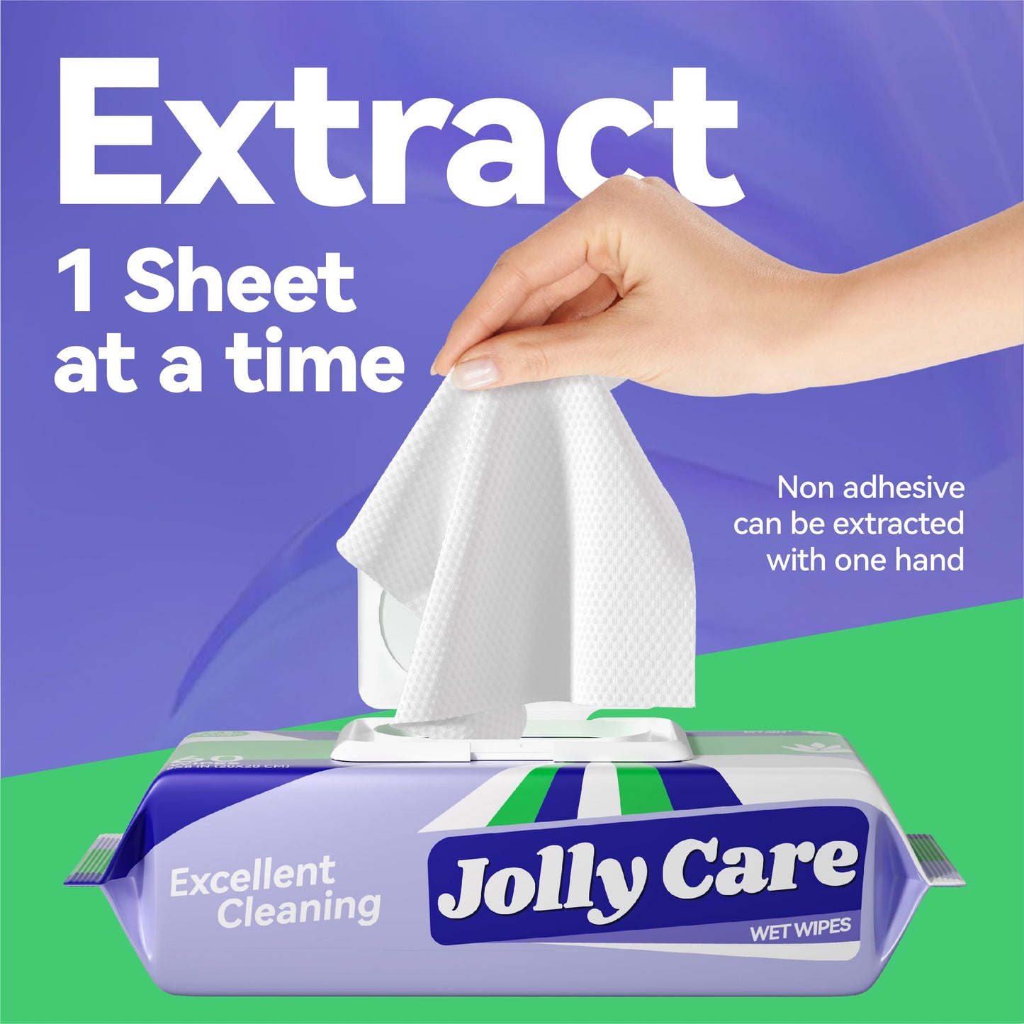 Jolly Care Unscented Adult Wet Wipes, 240 Count