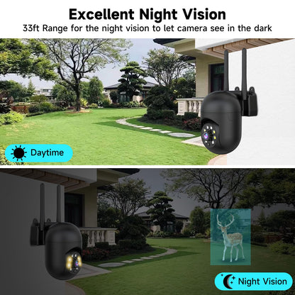 2K PTZ Outdoor Security Camera with Night Vision