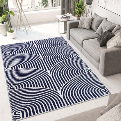 Tiffasea 5'x8' Area Rug, Cotton Woven Washable Rugs, Reversible Living Room Rugs, Indoor Outdoor Rug Farmhouse Floor Carpet for Nursery Room/Dining Room/Office/Patio Decor