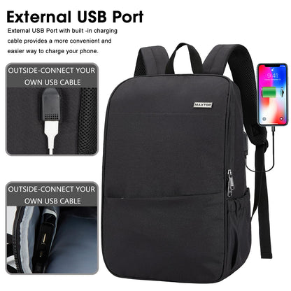 MAXTOP Water Resistant Laptop Backpack with USB Charging