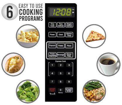Farberware Countertop Microwave 1100 Watts, 1.6 Cu. Ft. - Microwave Oven With LED Lighting and Child Lock - Perfect for Apartments and Dorms - Easy Clean Stainless Steel