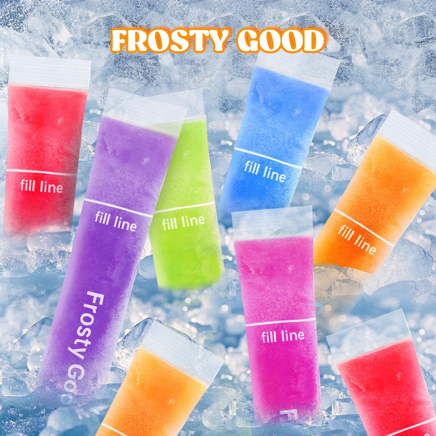 Disposable Ice Pop Mold Bags, BPA-Free, 150 Pack