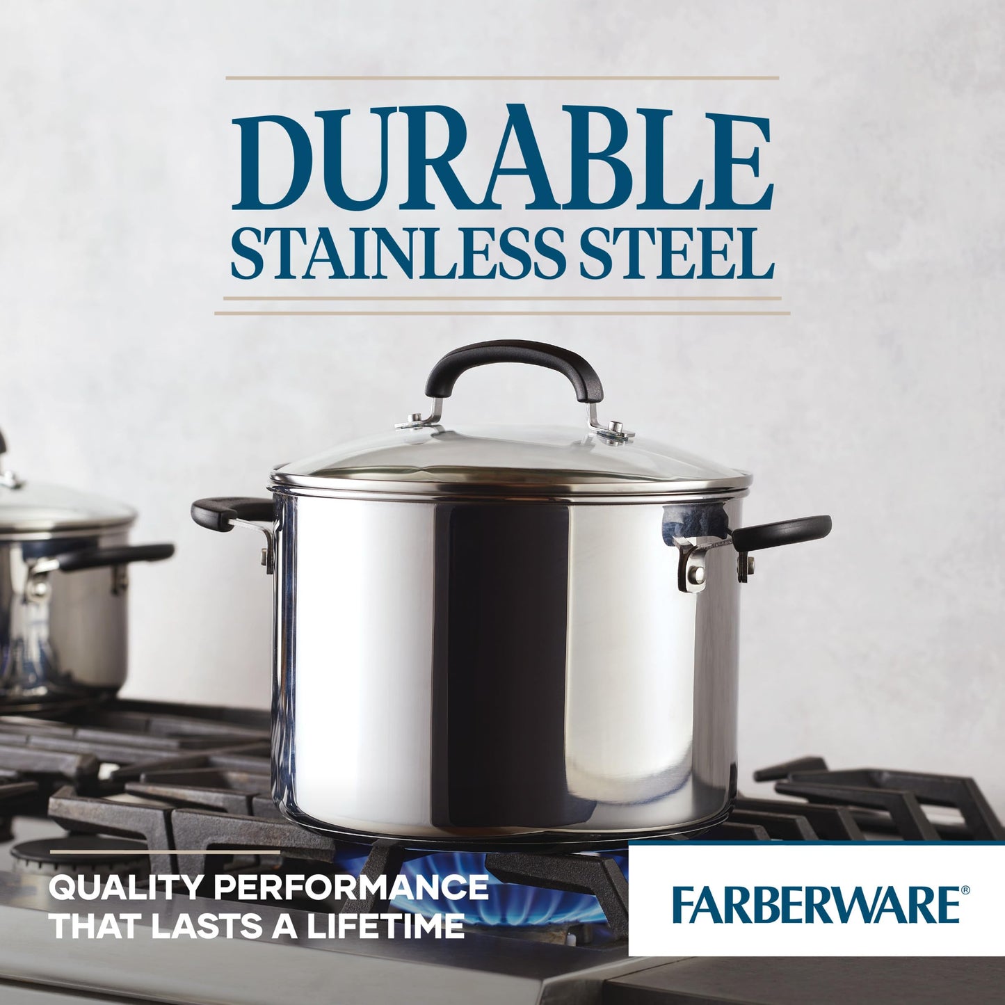 Farberware 8 Quart Stainless Steel Stockpot with Lid