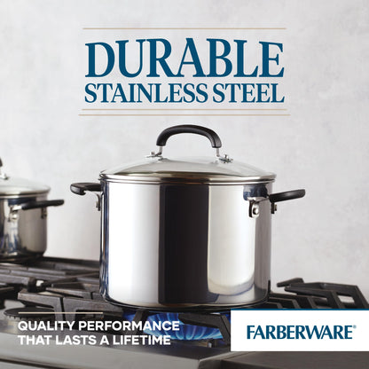 Farberware 8 Quart Stainless Steel Stockpot with Lid
