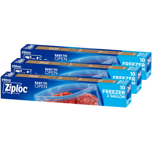 Ziploc 2-Gallon Freezer Bags with Grip Seal, 30 Count