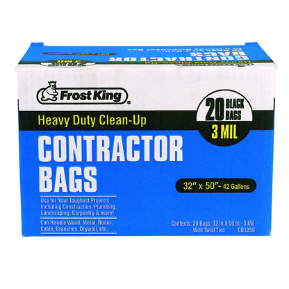 Frost King Heavy Duty Contractor Clean Bags, 20 Pack