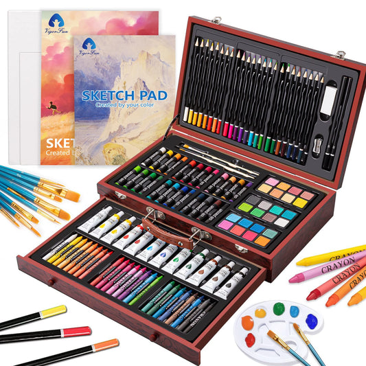 Deluxe Wooden Art Set for Drawing and Painting