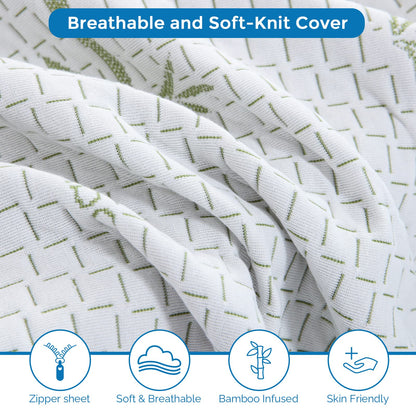 IULULU Twin Mattress, 10 Inch Memory Foam Mattress in a Box, Green Tea Gel Infused Mattresses with Breathable Bamboo Cover for Cool Sleep, Medium Supportive, CertiPUR-US Certified