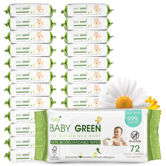 24 Packs Unscented Biodegradable Baby Wipes 1,728 Wipes
