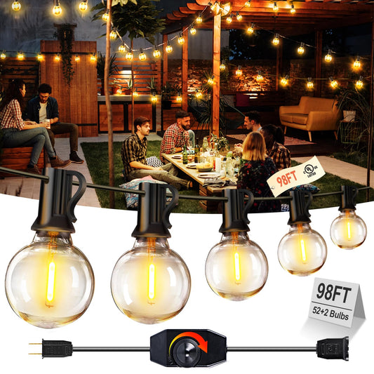 98FT Outdoor String Lights with Dimmer