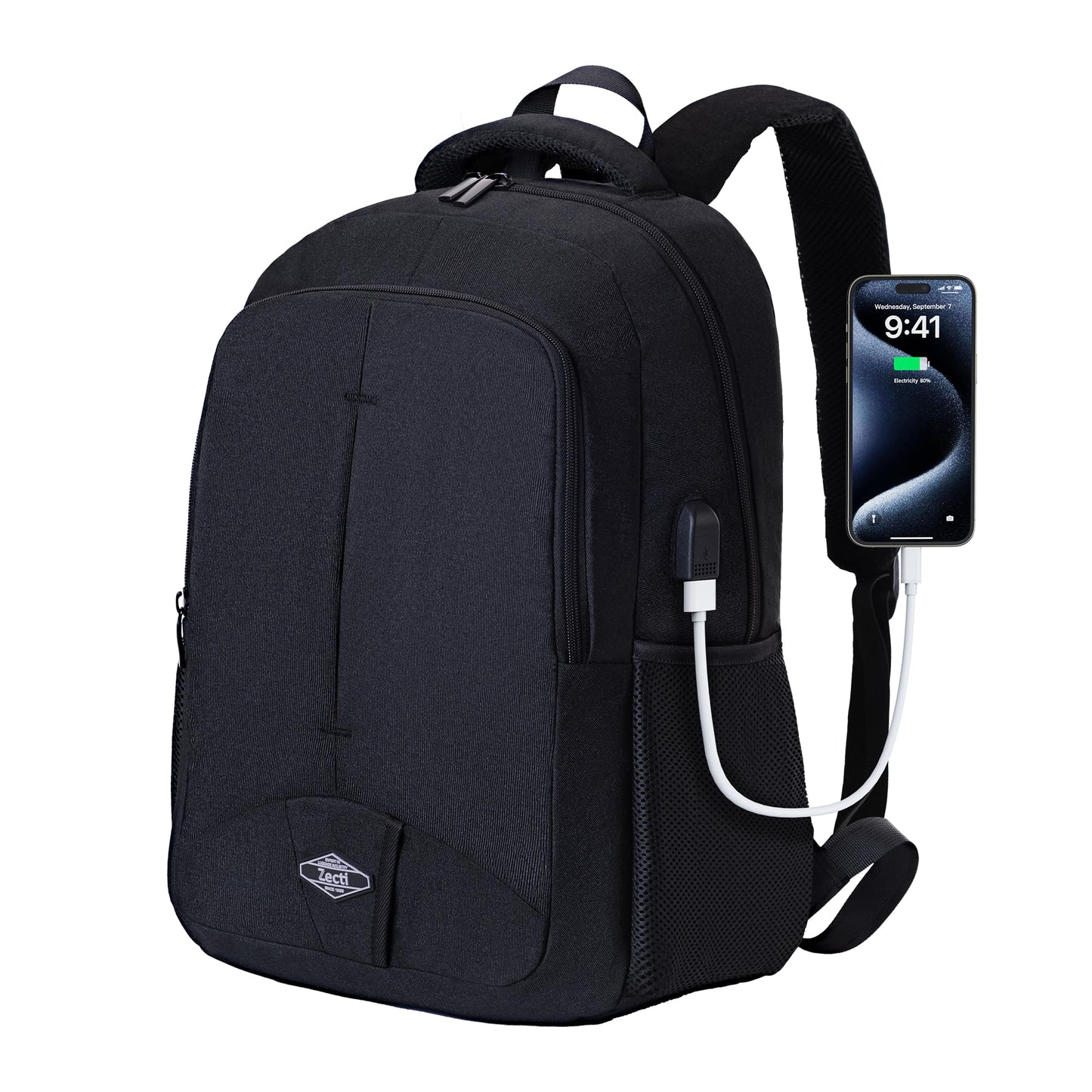 Zecti Travel Laptop Backpack with USB Charging