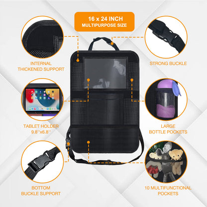 SETTECH Car Organizer Backseat,2PCS Durable Car Storage Organizer and Hanging Detachable Car Trash Bags. Car storage 9 Pockets Car Seat Travel Bag,Travel Car Seat,Car Accessories Interior for kids