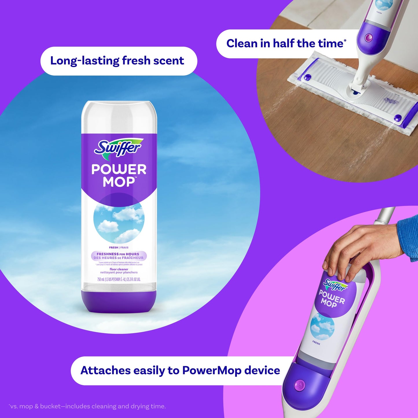 2 Pack Swiffer PowerMop Floor Cleaning Solution