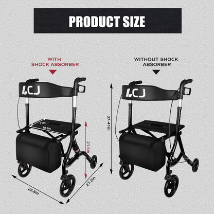 Mobility Walker with Seat and Shopping Bag