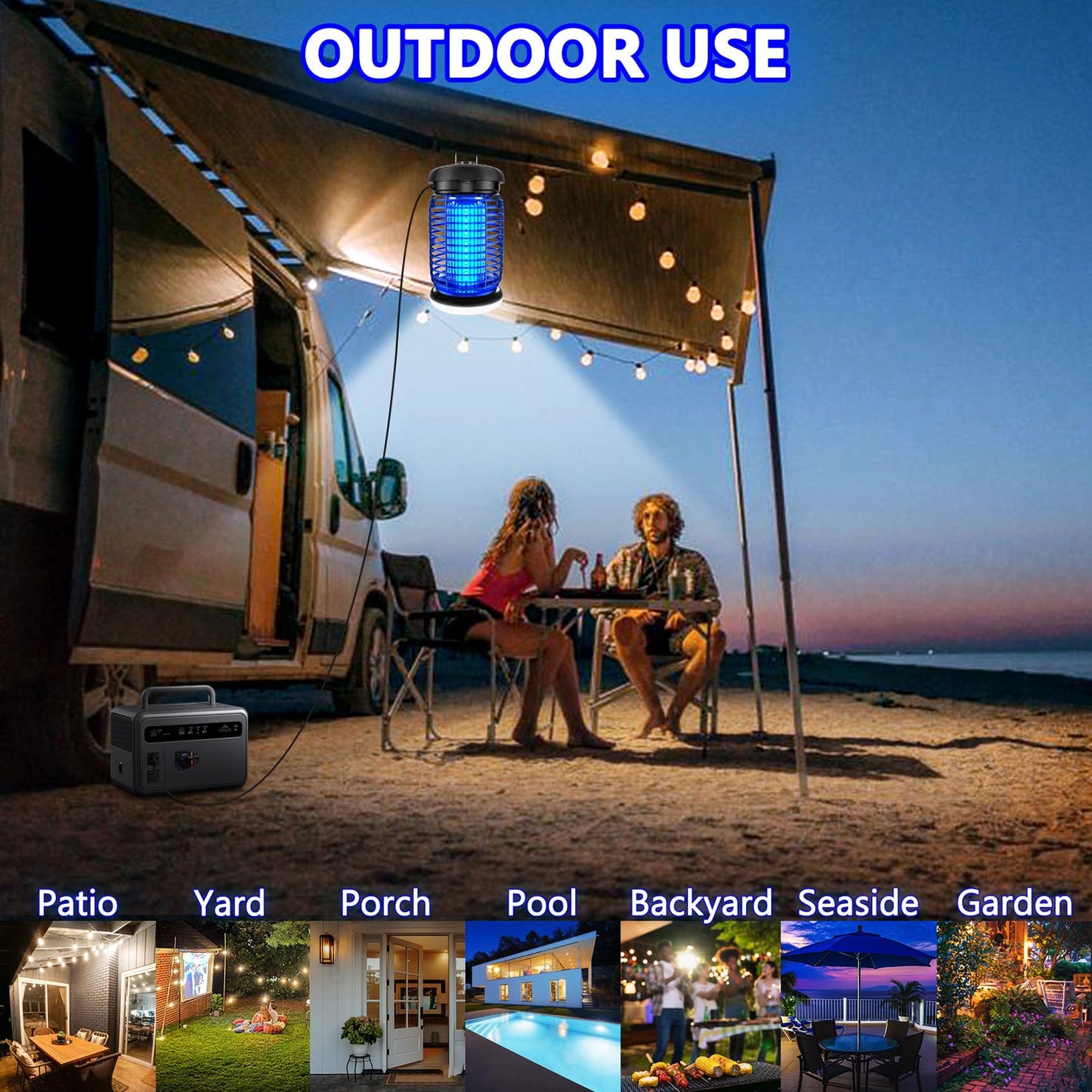 Outdoor Mosquito Zapper with LED Light