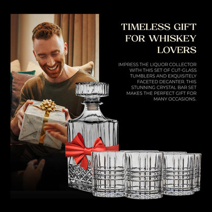 American Atelier Whiskey Decanter & Glass Set, 7-Piece