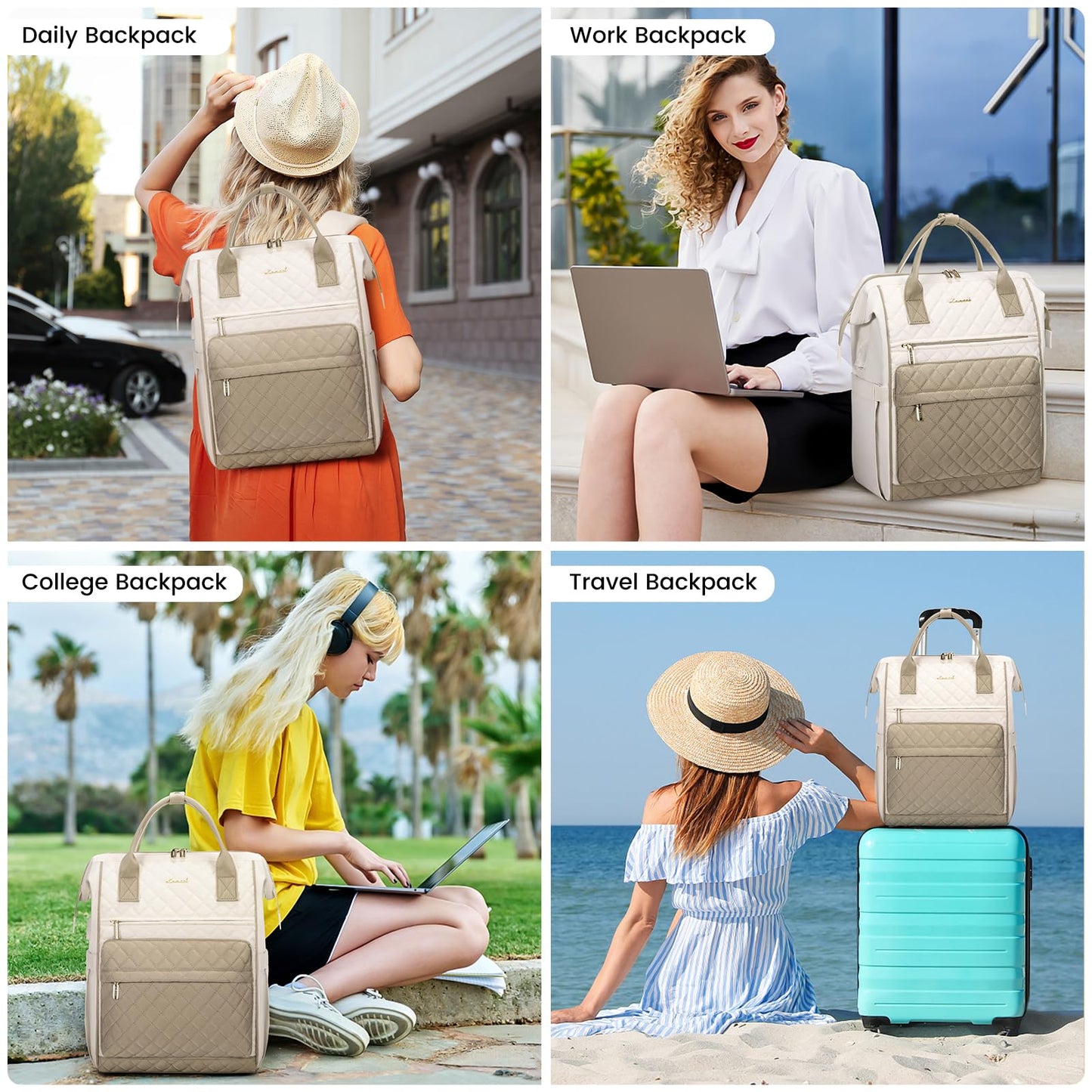 LOVEVOOK Waterproof Laptop Backpack with USB Port