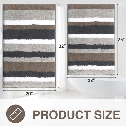 Luxury Soft Plush Bath Mat Set, Non-Slip