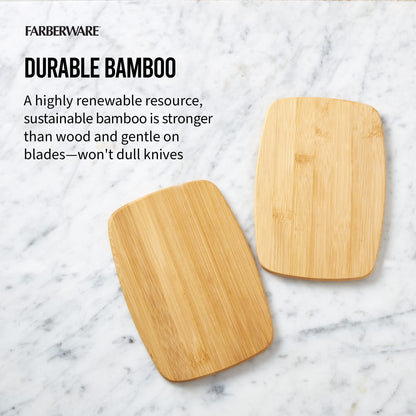 FARBERWARE 4-Piece Reversible Bamboo Cutting Board and Charcuterie Set