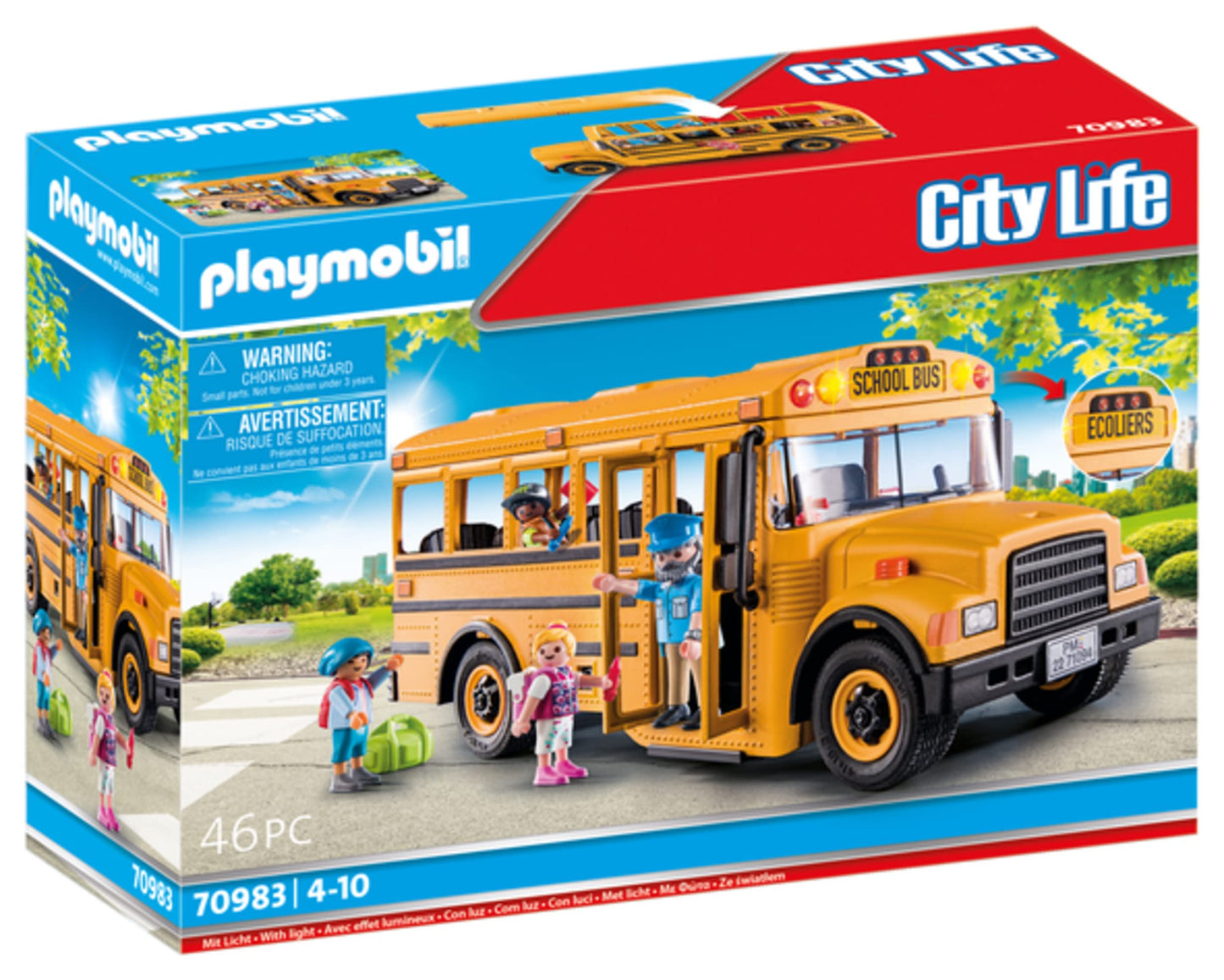 Playmobil School Bus with Accessories and 4 Figures