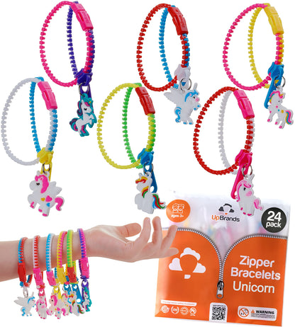 Unicorn Zipper Bracelets Party Kit for Kids